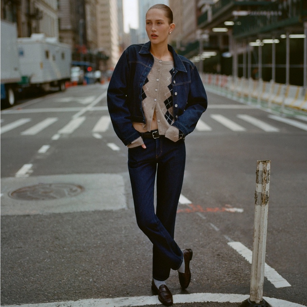 New Reformation Greer Mid Rise Straight Jeans in Ondine Blue - US size 8 (29)